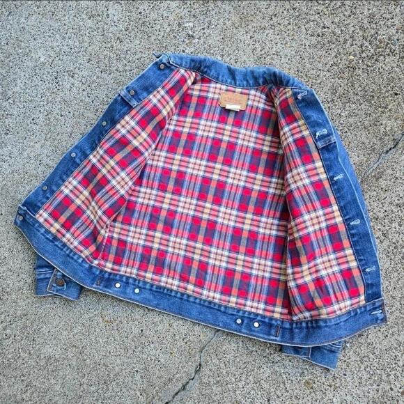 Vtg 80s LEVI'S Type 3 Medium Wash Flannel Lined Denim Jacket XS Fit USA Made - Picture 2 of 6